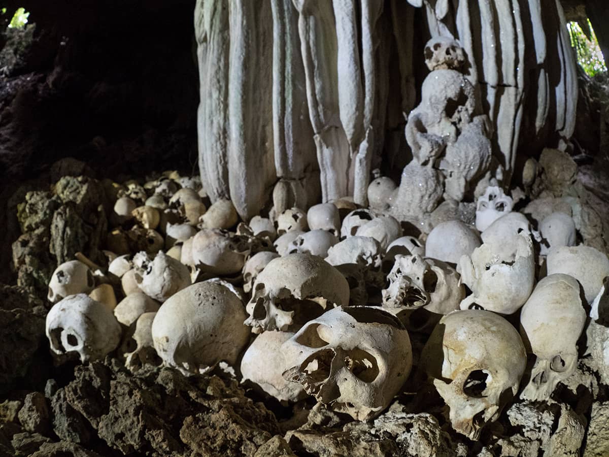 Skull cave in Papua New Guinea.