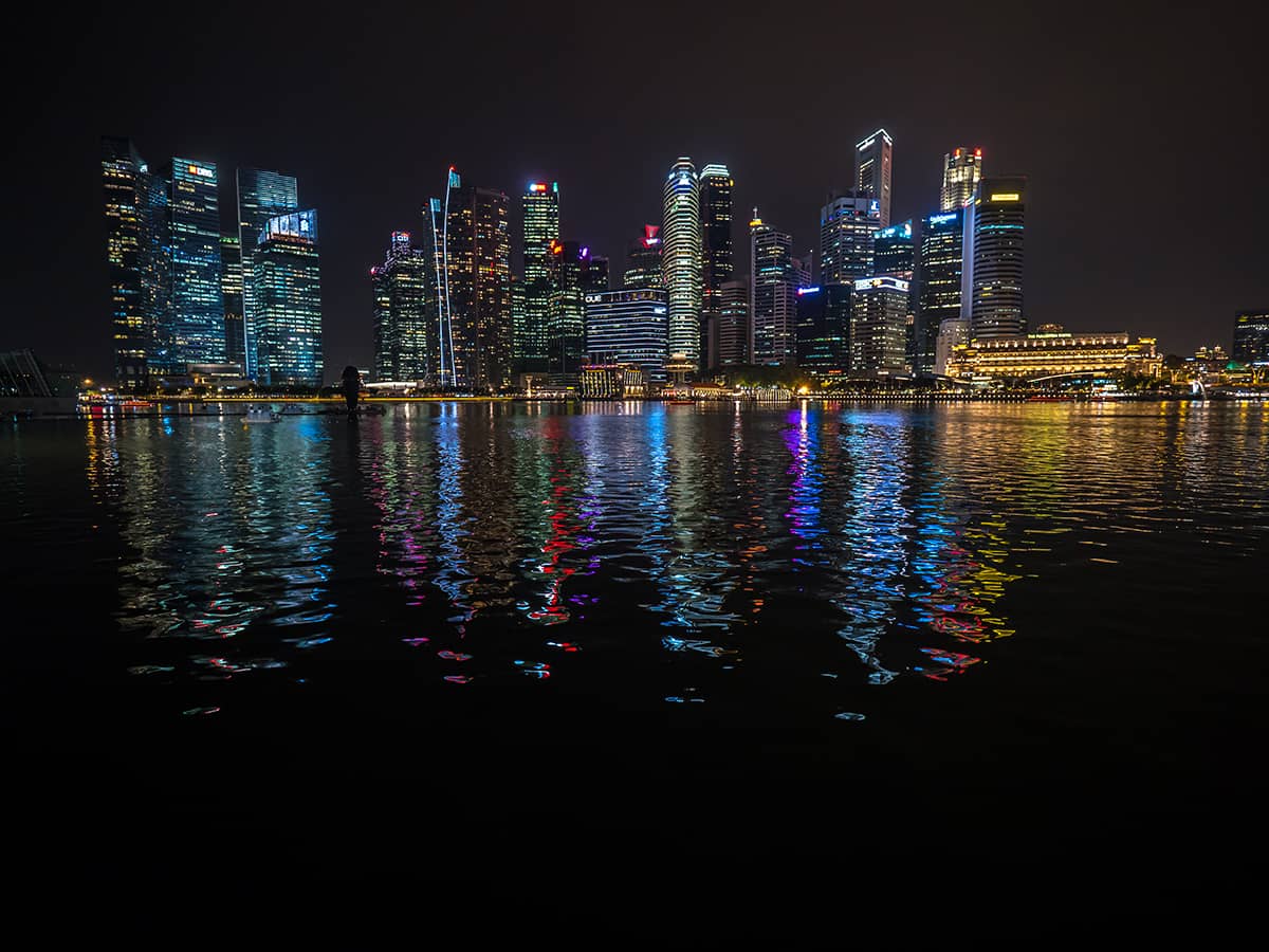 Skyline of Singapore.