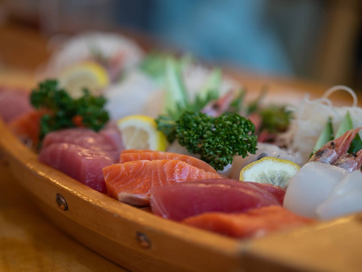 Delicious sashimi in Okinawa, Japan.
